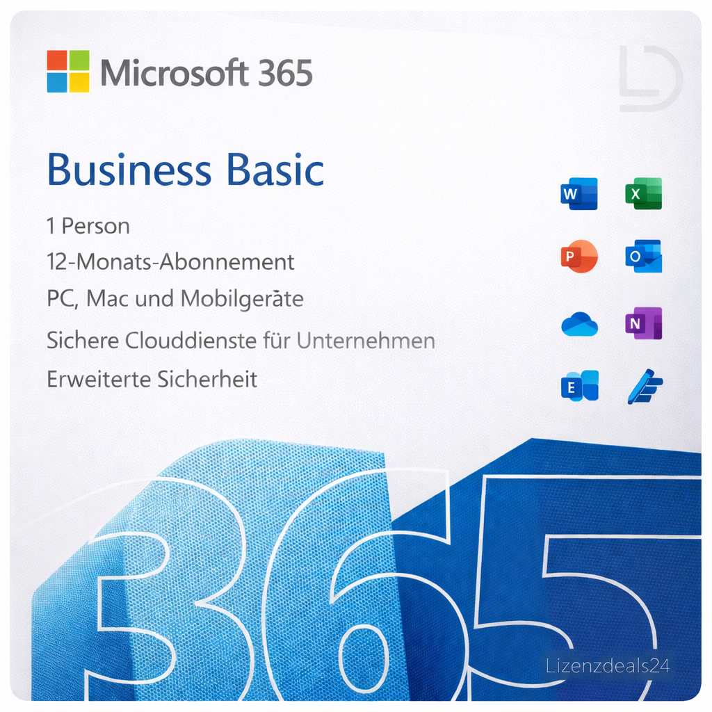 Microsoft 365 Business Basic | Services cloud et applications web | Abonnement de 12 mois | Informatique d'entreprise professionnelle