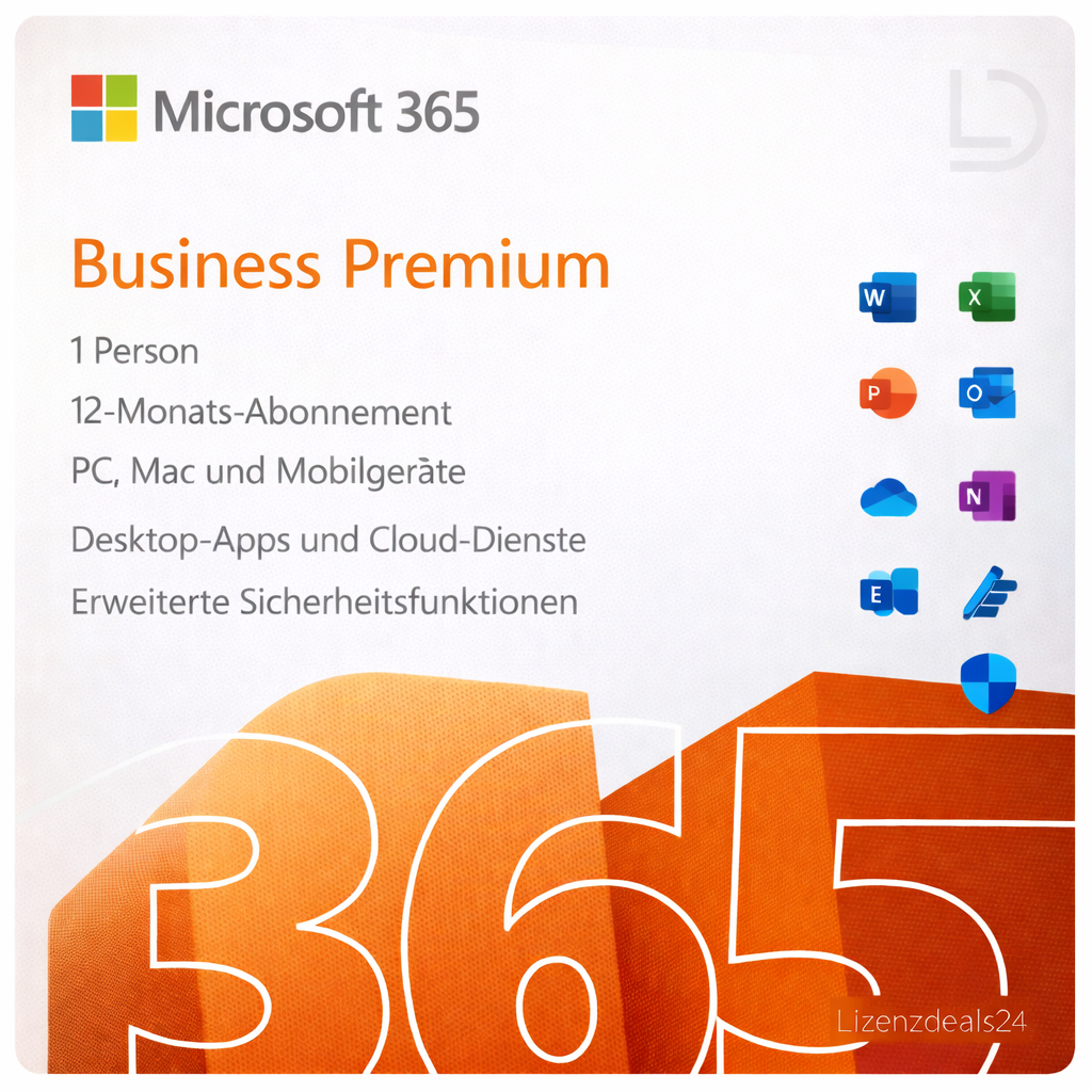 Microsoft 365 Business Premium | Applications de bureau et sécurité avancée | Abonnement de 12 mois | Solutions informatiques de niveau entreprise pour les PME