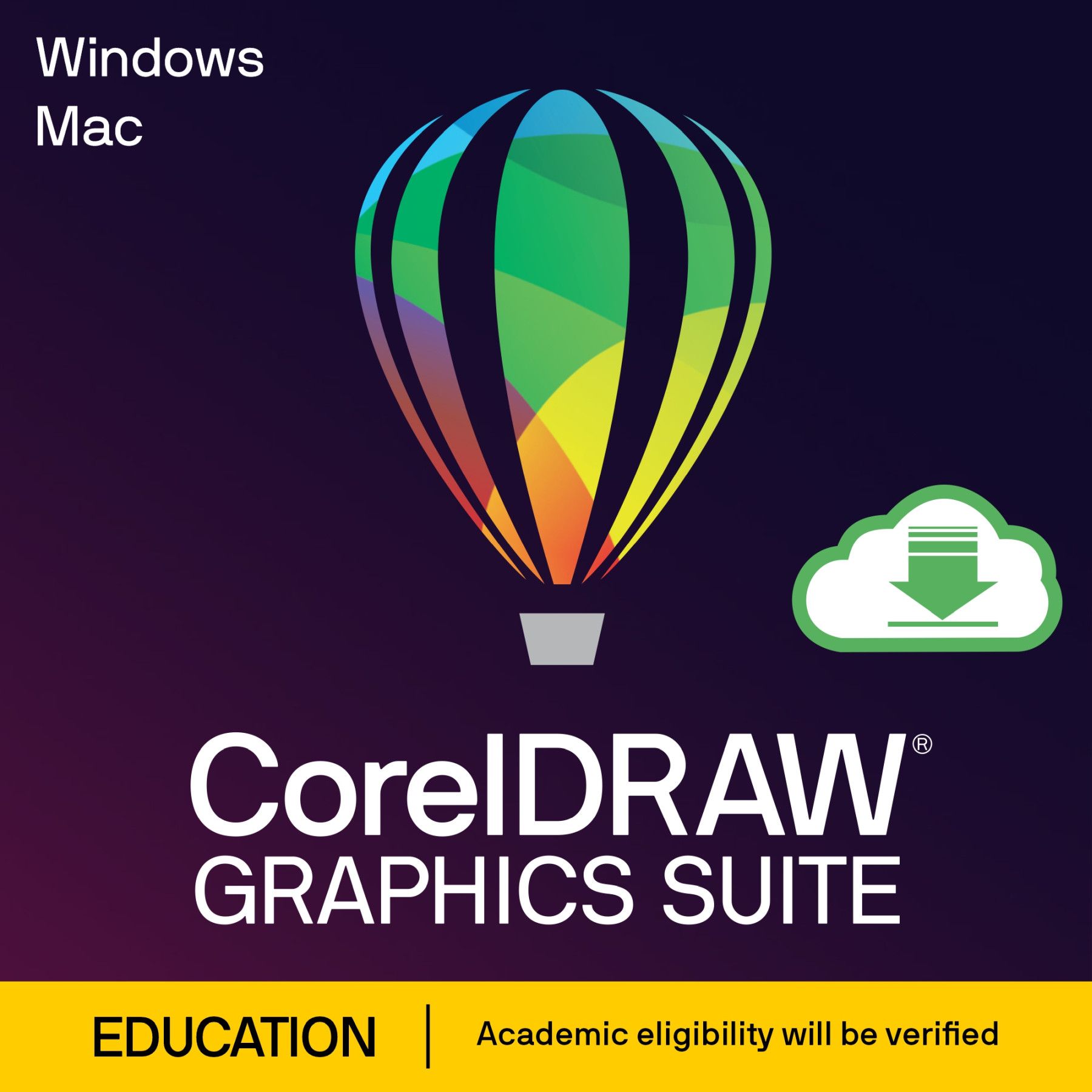 CorelDRAW Graphics Suite 2025 Education – Windows – Durée de validité : 1 an – Licence à télécharger