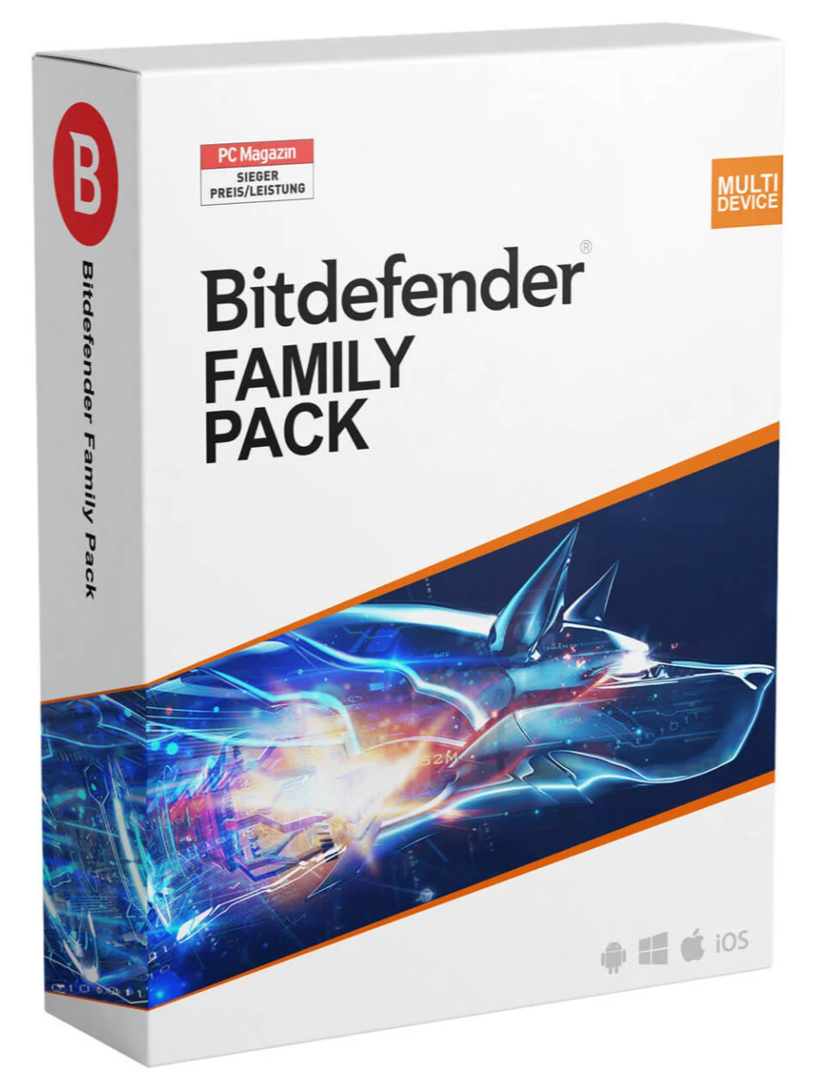 Bitdefender Family Pack 2026 | 15 appareils – 1 an | Protection multi-appareils optimale pour toute la famille