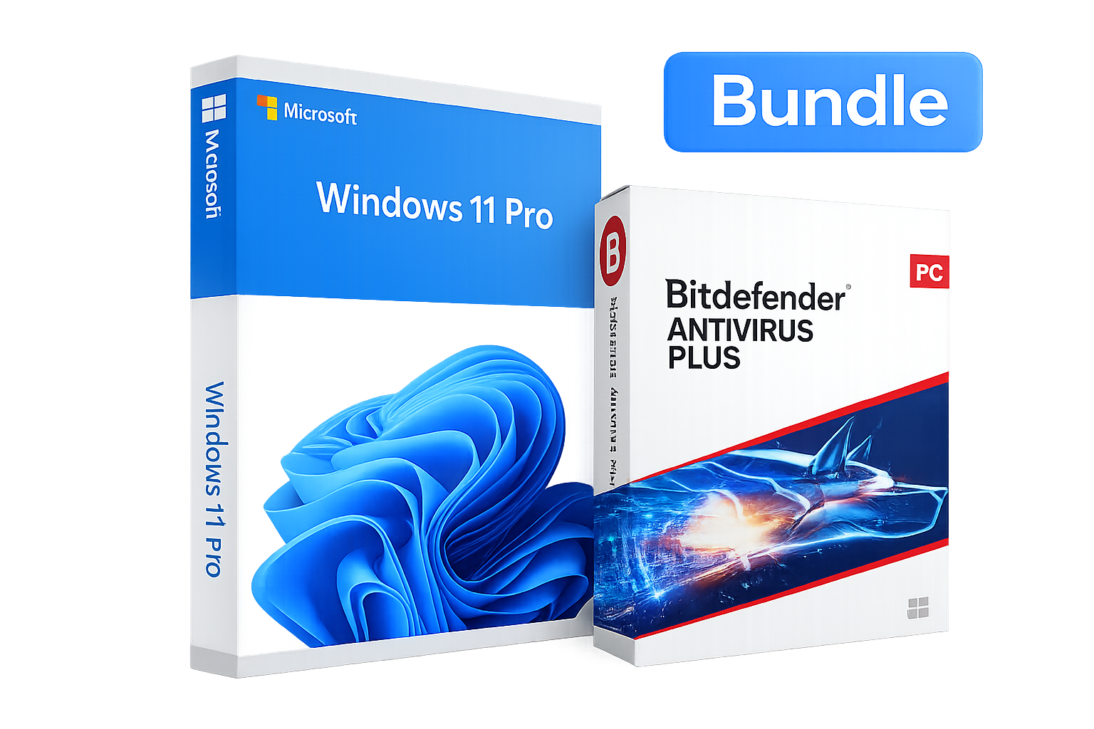 Microsoft Windows 11 Pro et Bitdefender Antivirus Plus 2026 – Offre groupée haute performance