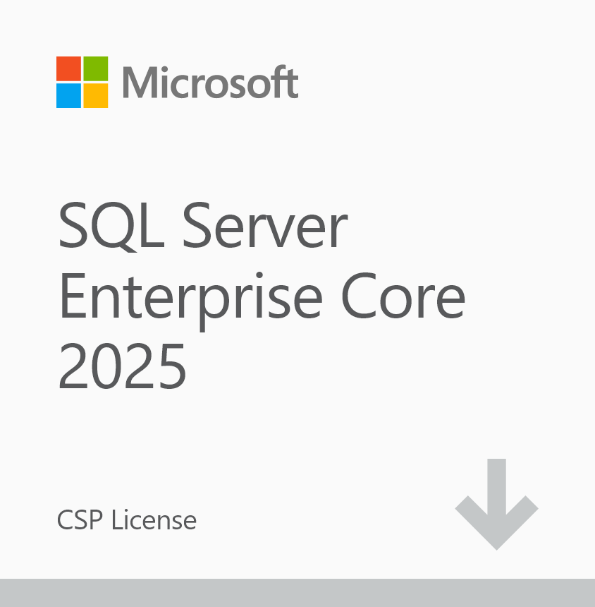 Microsoft SQL Server Enterprise Core 2025 – CSP – Licence permanente basée sur le nombre de cœurs – Sur site