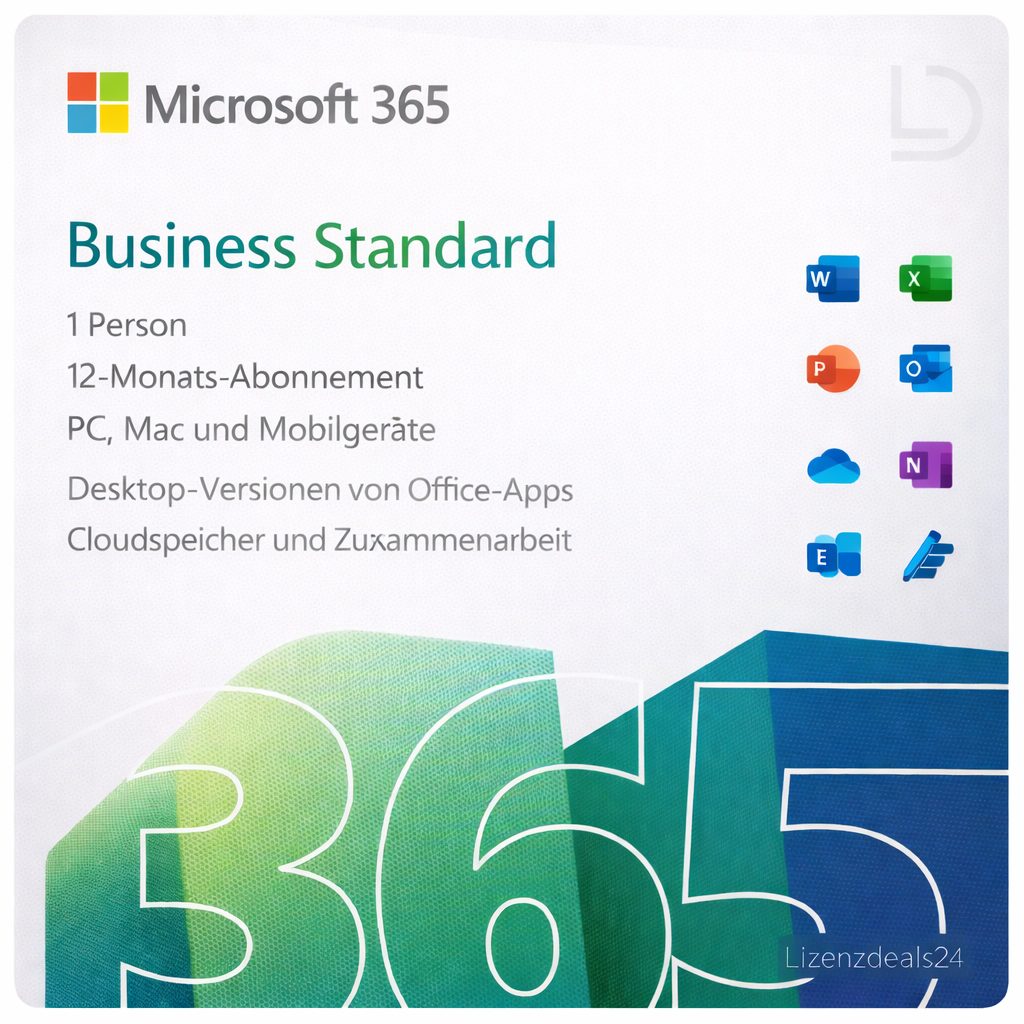 Microsoft 365 Business Standard | Applications cloud et de bureau | Abonnement de 12 mois | Windows/Mac/Mobile