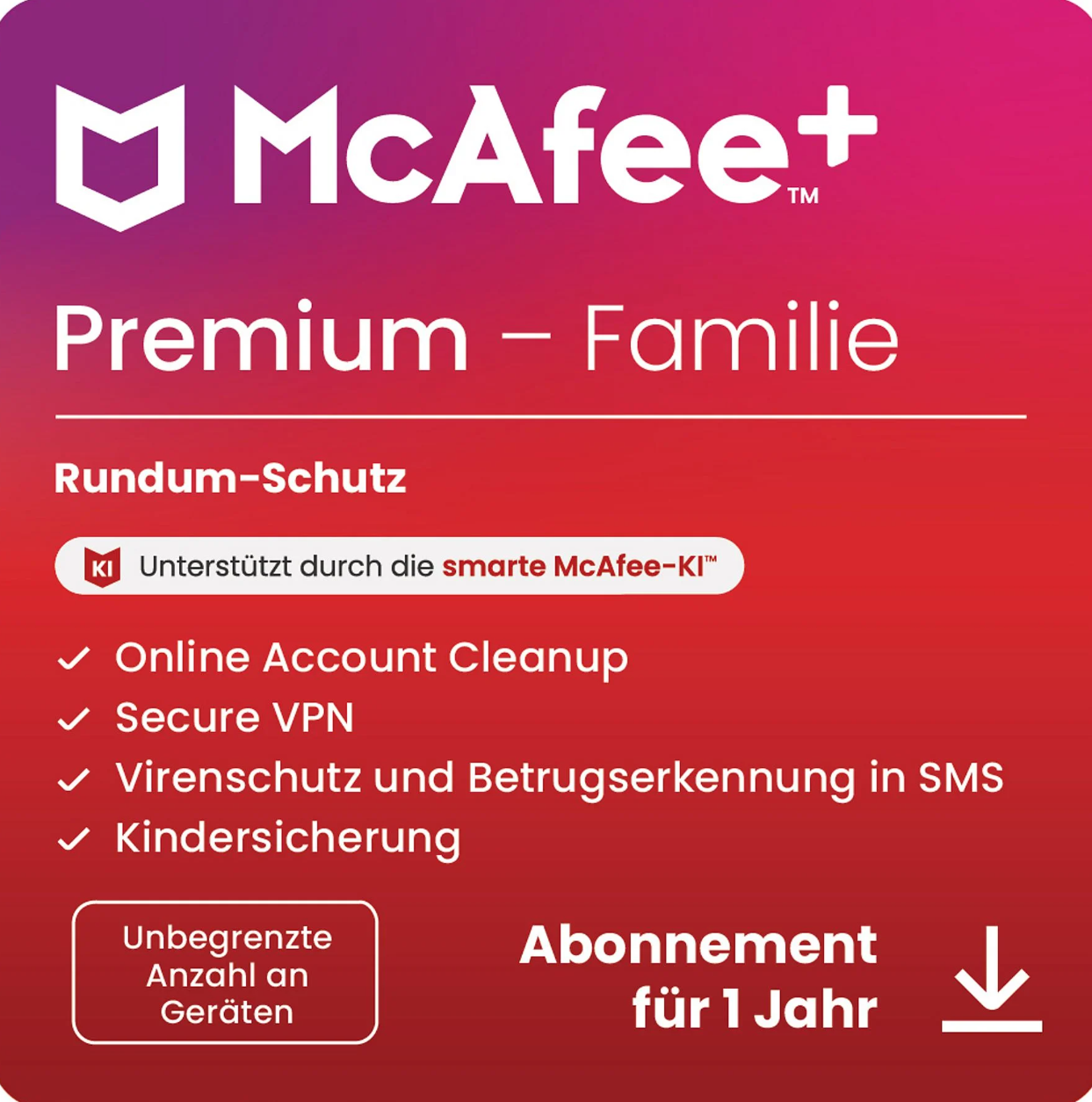 McAfee+ Premium Family 2025 – Nombre illimité d'appareils | Durée : 1 an